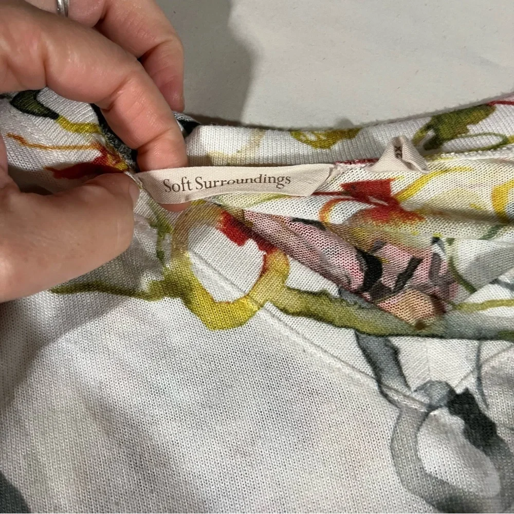 Soft Surroundings Multicolor Floral Sweater Blouse 2X - Picture 8 of 9